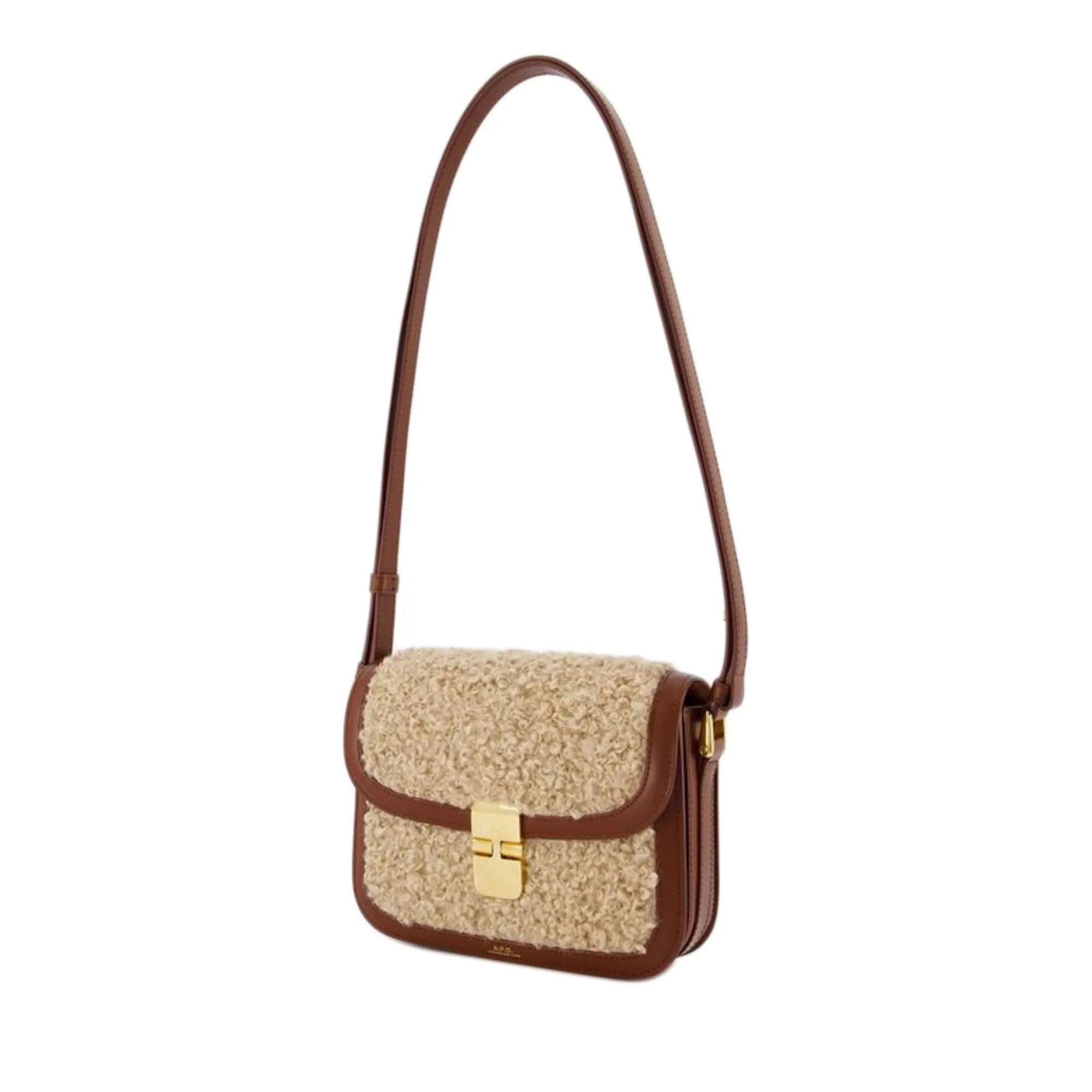 A.P.C. Hobo bags Grace Small Crossbody Synthetic Hazelnut in bruin