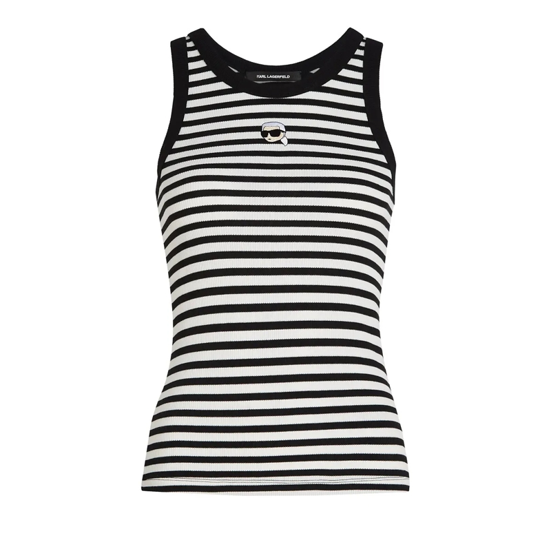 Karl Lagerfeld T-Shirt IKON GERIPPTES TANKTOP schwarz