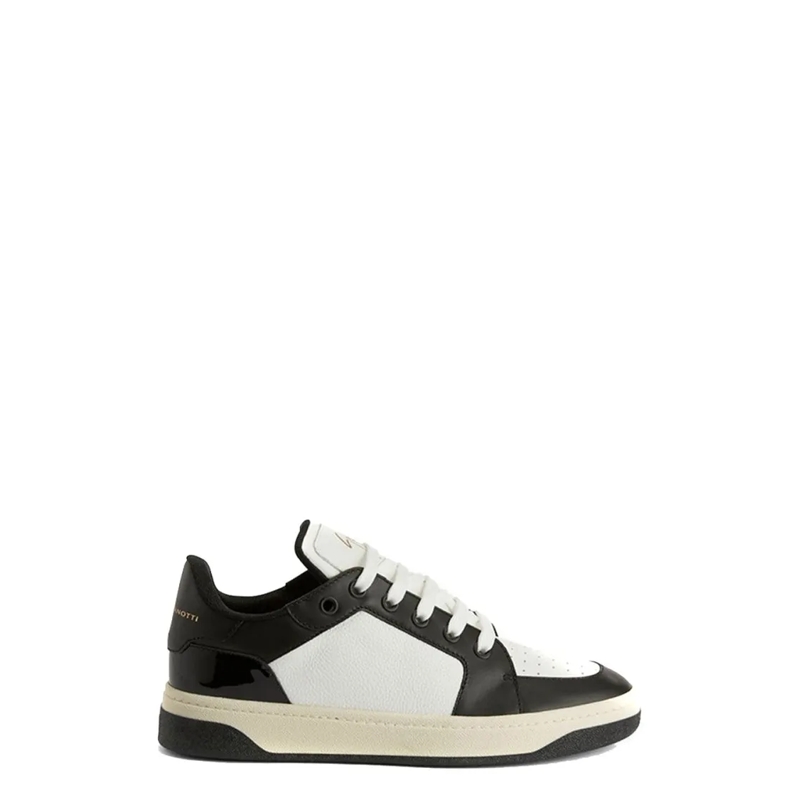 Giuseppe Zanotti Lage-top sneaker Leather Sneakers With Patent Accents Black
