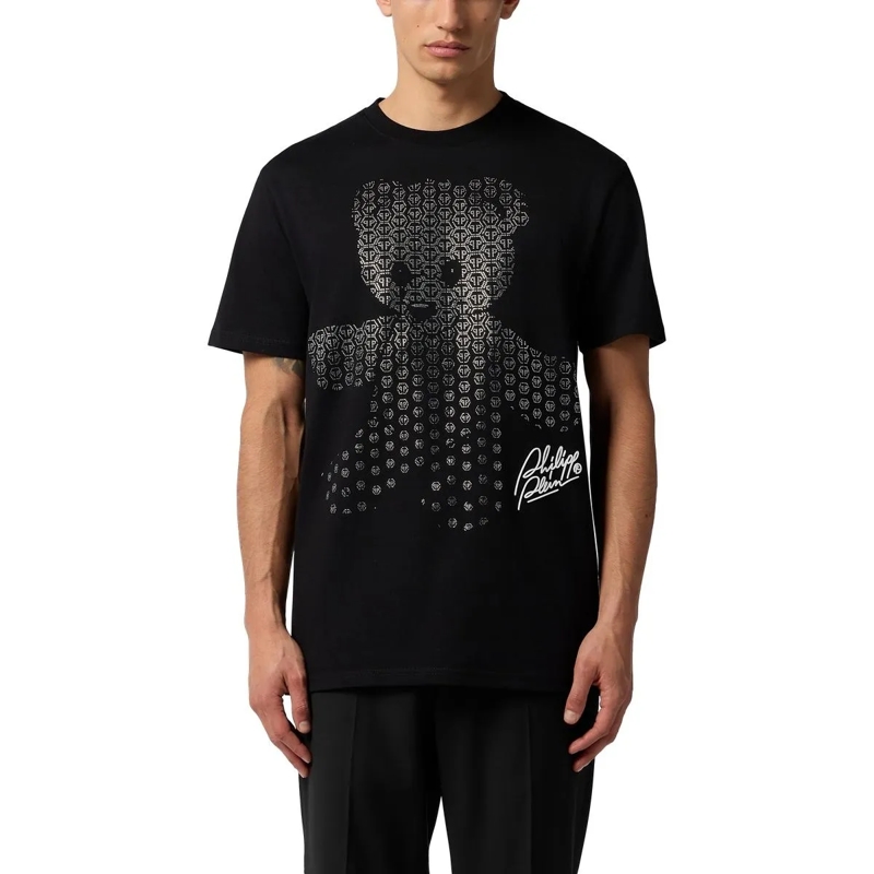 Philipp Plein T-Shirt Round Neck T-Shirt Teddy Strass Teddy Bear schwarz(Image 4)