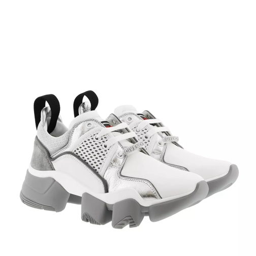 Givenchy Metallized Low Jaw Sneakers Neoprene Leather White/Silver scarpa da ginnastica bassa