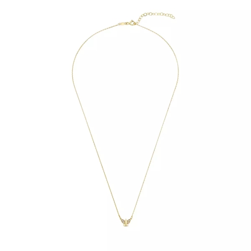 BELORO Della Spiga Farfalla 9 karat necklace with zirconi Gold Kort halsband
