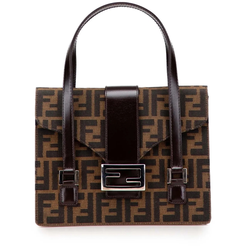 Fendi Fourre-tout Zucca Canvas Handbag braun