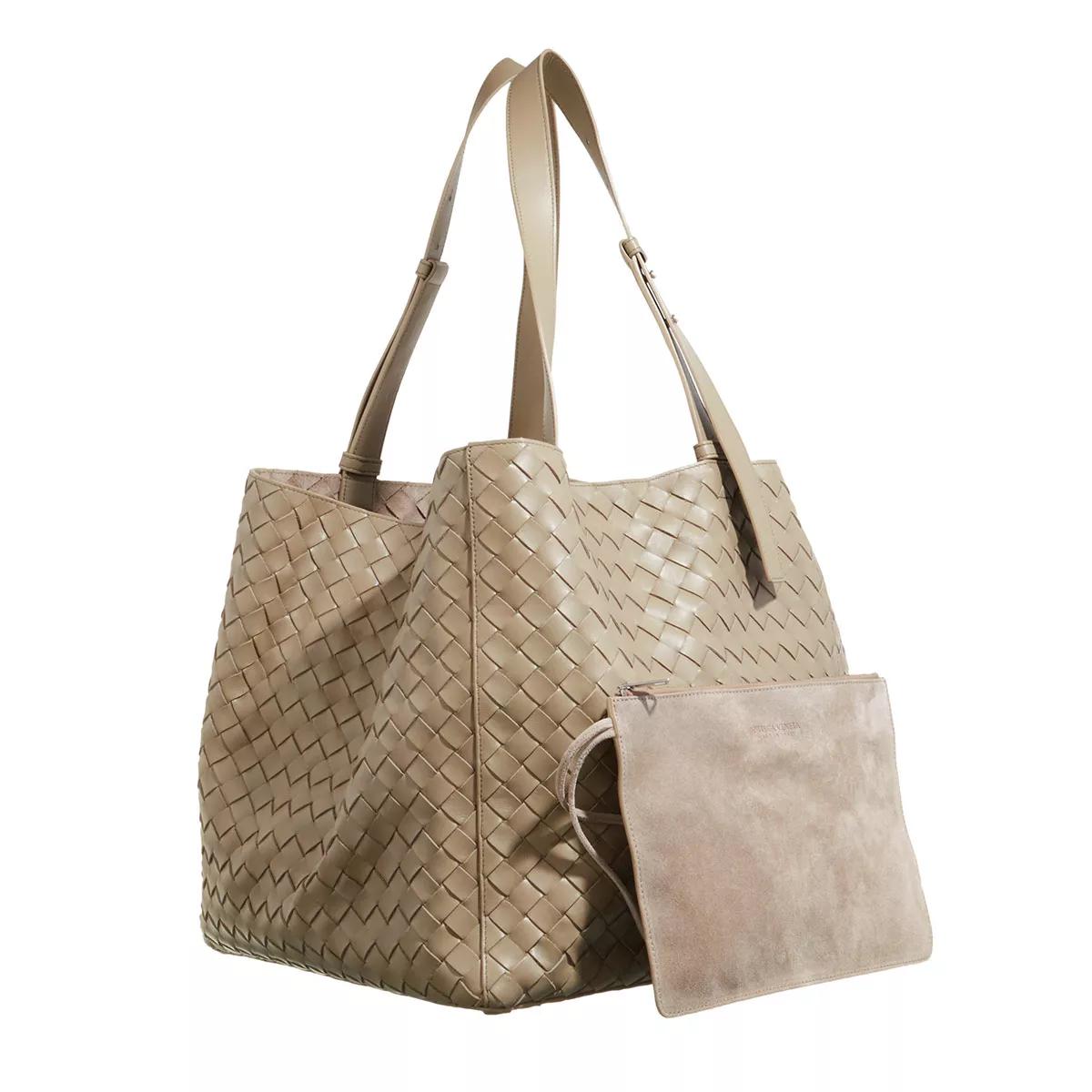Bottega Veneta Shoppers Intrecciato Cube Tote Bag in taupe