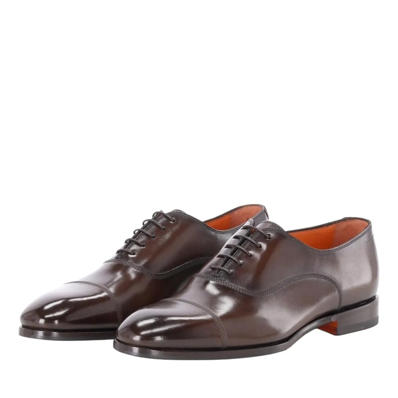 Santoni Schnürschuhe Schnürschuh Archie aus Leder Dunkelbraun