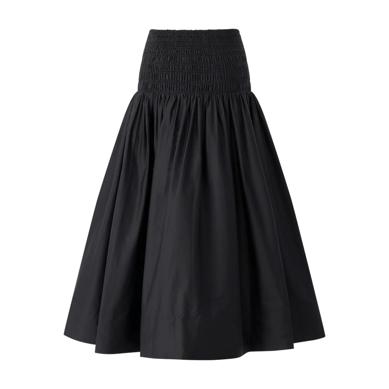 Self Portrait Maxirock Maxirock mit gesmoktem Bund schwarz(Image 2)