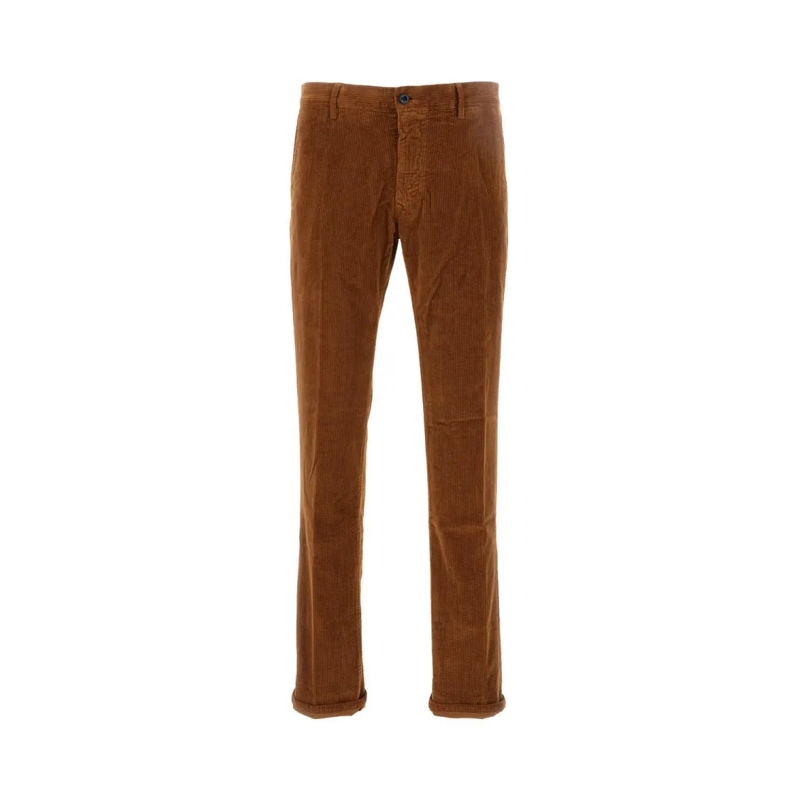 Incotex Jeans Tailored Corduroy Trousers With Button Closure Brown