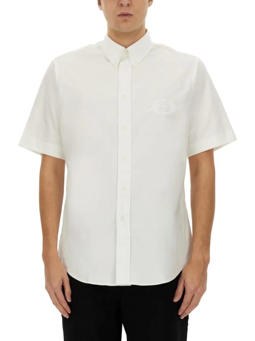 Thumbnail - Givenchy - Short-Sleeved Button-Down Cotton Shirt - Größe 40 - weiß