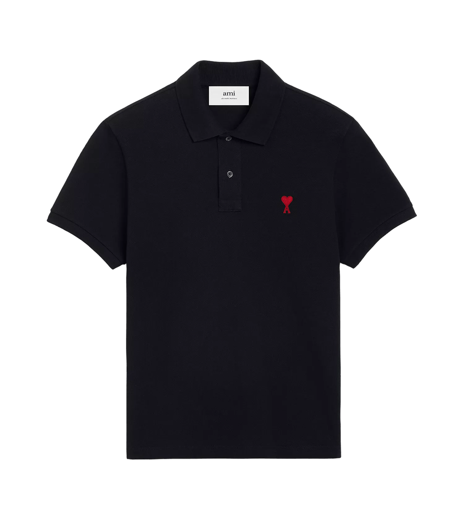 AMI Paris - Polo-Shirt mit rotem Ami de Coeur Logo - Größe XS - multi