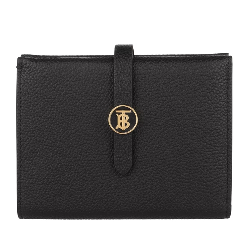 Burberry Mongram Motif Folding Wallet Leather Black Bi-Fold Portemonnaie