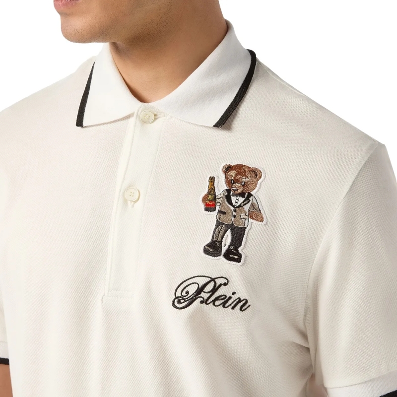 Philipp Plein Top Poloshirt Ss Teddy weiss(Image 5)