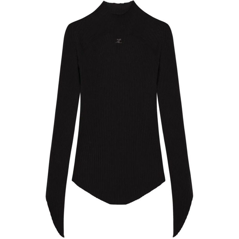 Courrèges T-Shirt Top Black schwarz