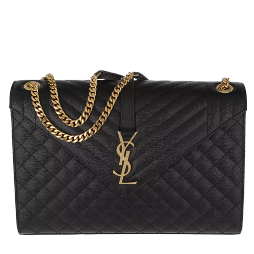 Saint Laurent YSL Monogram Envelope Chain Shoulder Bag Black Crossbody Bag
