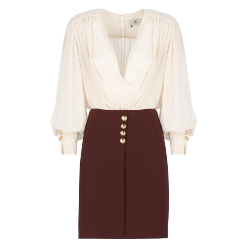 Elisabetta Franchi Mini-Kleider Dress With Logoed Buttons Burgundy