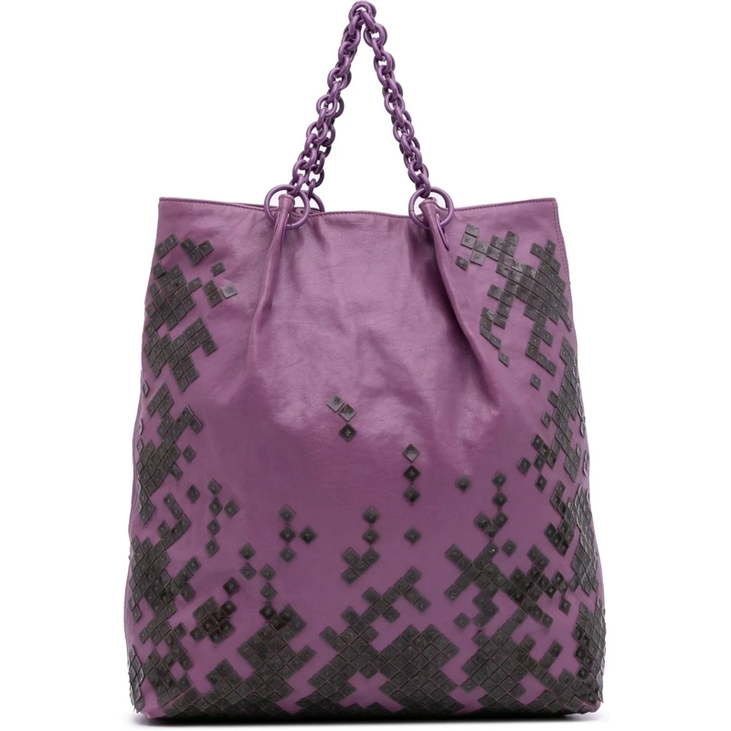 Bottega Veneta Shopper Vitello Mosaico Laque Tote lila