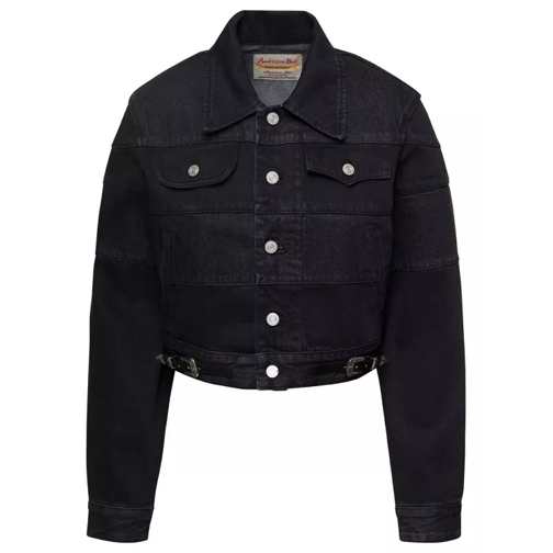 Andersson Bell Mahina' Black Denim Patchwork Jacket With Heart-Sh Black Jeans