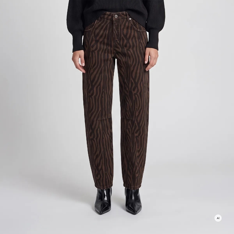 Marc Aurel Barrel-Jeans Barreljeans- 6-Pocket-Modell- veganes Lederlabe braun(Image 3)