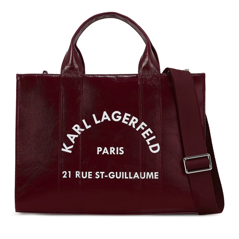 Karl Lagerfeld Shopper Rue St-Guillaume beschichteter Tote Bag Shopper weinrot