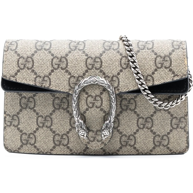 Gucci Schultertasche Mini GG Supreme Dionysus Crossbody braun