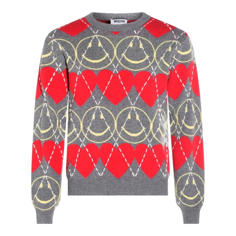Moschino Trui Wool Knit Sweater Grey