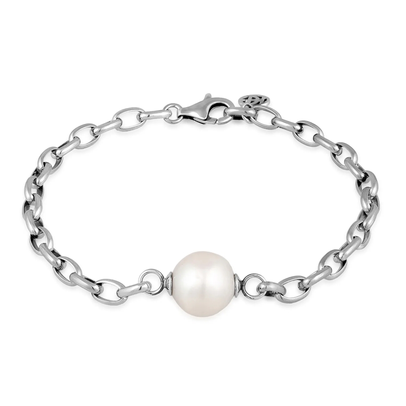 Haze & Glory Armband Armband Gliderarmband - Chunky Perle 925 Silber silber