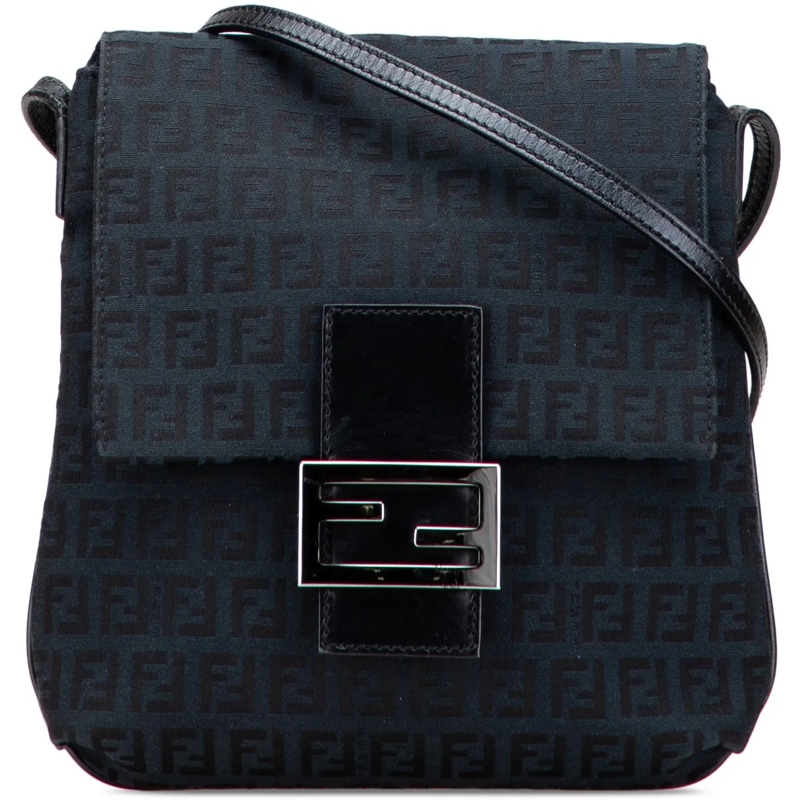 Fendi Schultertasche Zucchino Canvas Crossbody blau