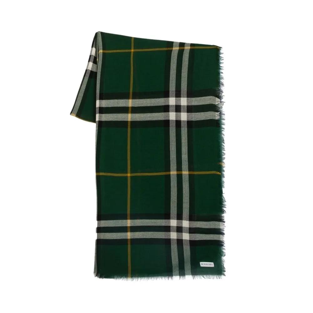 Burberry Tücher & Schals - Giant Check Scarf - Wool - Green - Gr. unisize - in Grün - für Damen