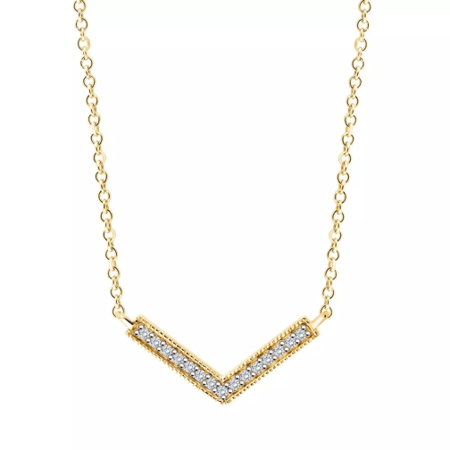 Pukka Berlin Freya V Diamond Necklace Yellow Gold Mellanlångt halsband