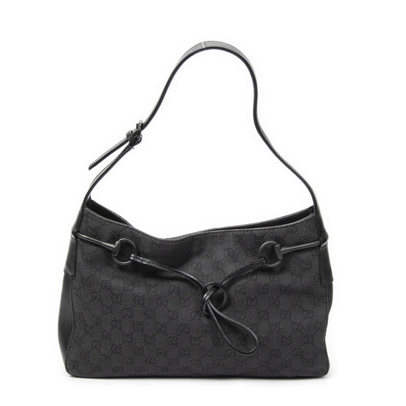 Gucci Crossbody Bag Horsebit Drawstring Hobo schwarz