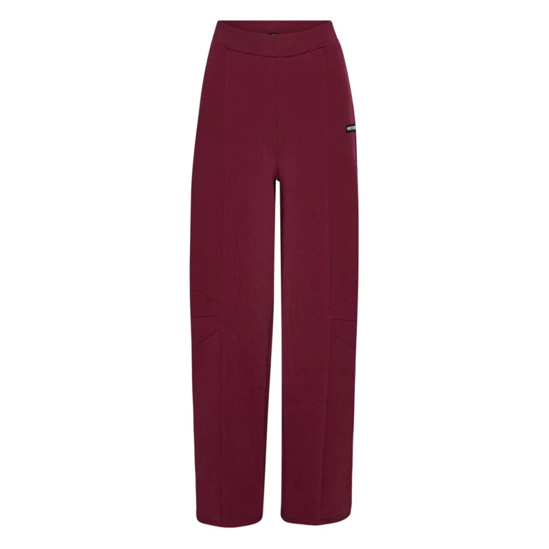 Rotate  Bordeaux Wide-Leg Trousers With High Waist Red