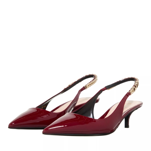 Gucci Signoria Patent Leather Slingback Pumps Rosso Ancora Pump