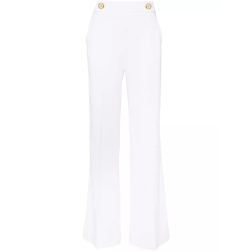 PINKO  Ivory White Crepe Trousers White