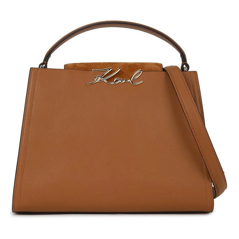 Karl Lagerfeld Tote K/Signature Handtasche mit Wildlederakzenten und G braun