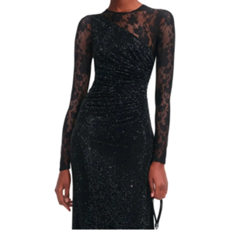 Self Portrait Midikleid Dresses Black schwarz