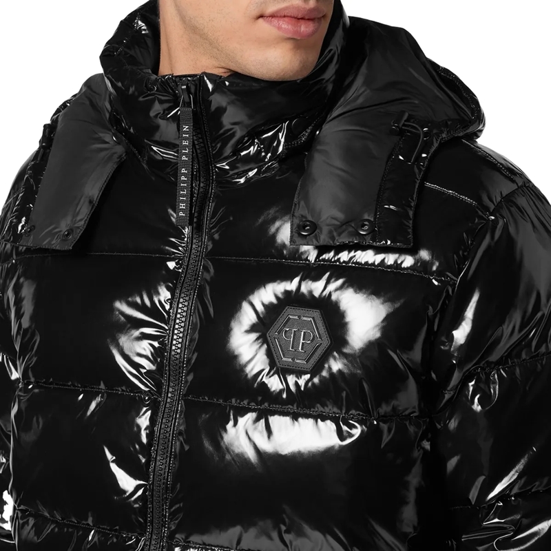 Philipp Plein Lederjacke Jacke Hexagon schwarz(Image 4)