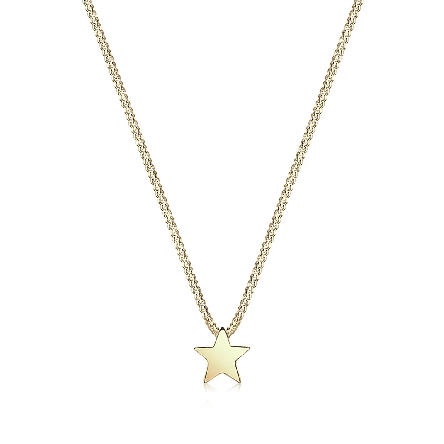 Elli Halsketten - Halskette Stern Astro 375 Gelbgold - Gr. unisize - in Gold - für Damen