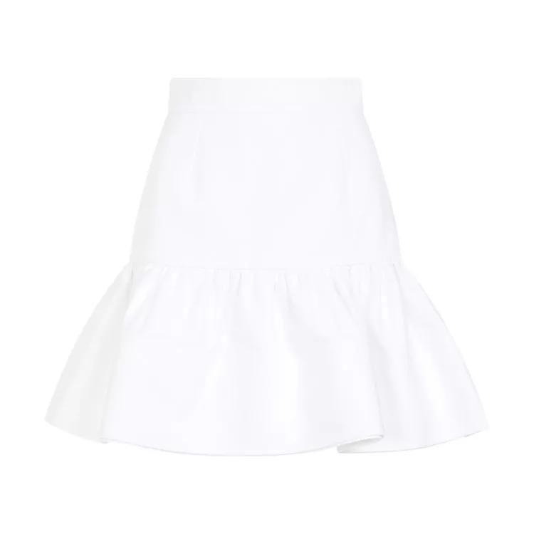 Patou - Ruffle White Cotton Mini Skirt - Größe 34 - weiß