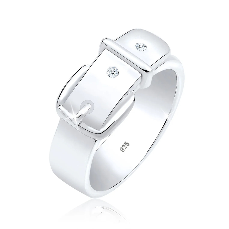 Elli Diamantring Ring Gürtel Symbol Diamant 0.03 ct. 925 Sterling S weiss
