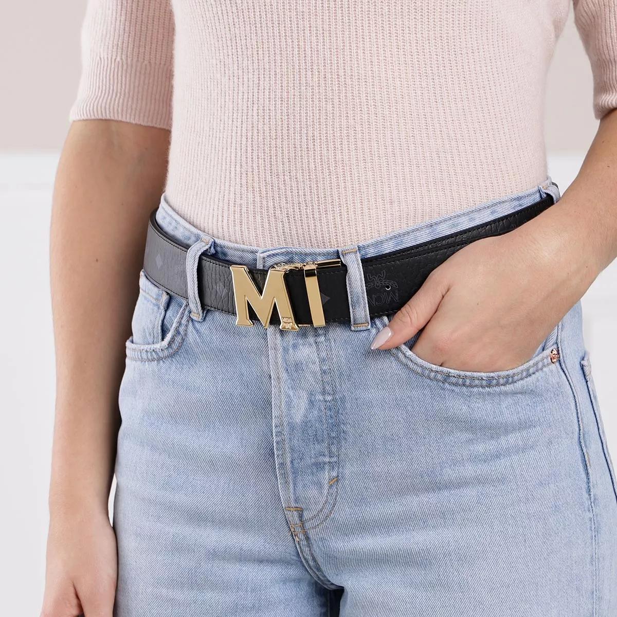 MCM Claus Visetos Belt Black Reversible Belt