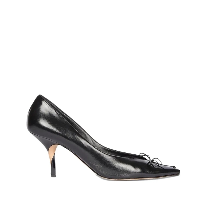 Jacquemus Pumps Black Leather Pumps With Half Heel Grey
