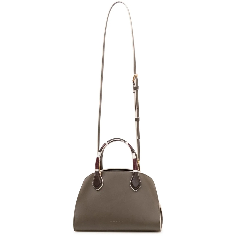 Marni Tote Borsa Overlap Piccola con Tracolla taupe(Image 2)