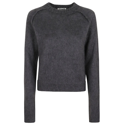 Jil Sander Pullover Pure Wool Blend Mohair Sweater Grey