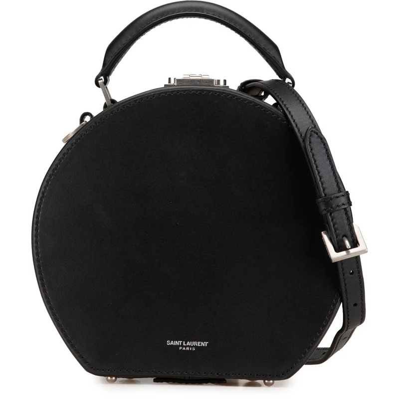 Saint Laurent Schultertasche Small Leather Mica Hatbox Satchel schwarz