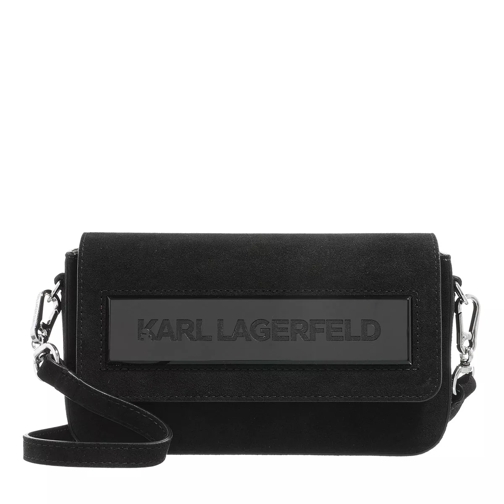 Karl Lagerfeld K/Essential K Sm Flap Shb Sued Black Crossbody Bag