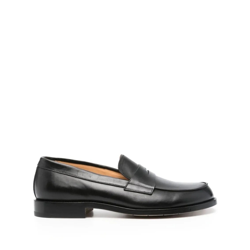 Premiata Mocassin Penny Slot Black Calf Leather Flat Shoes Black