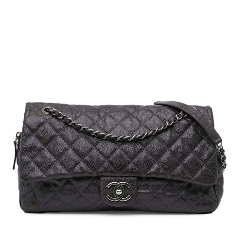 Chanel Sac à bandoulière 2012 Jumbo Quilted Caviar Easy Flap Bag lila