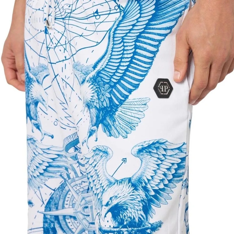 Philipp Plein Shorts Fleece Shorts Tattoo Tattoo weiss(Image 4)