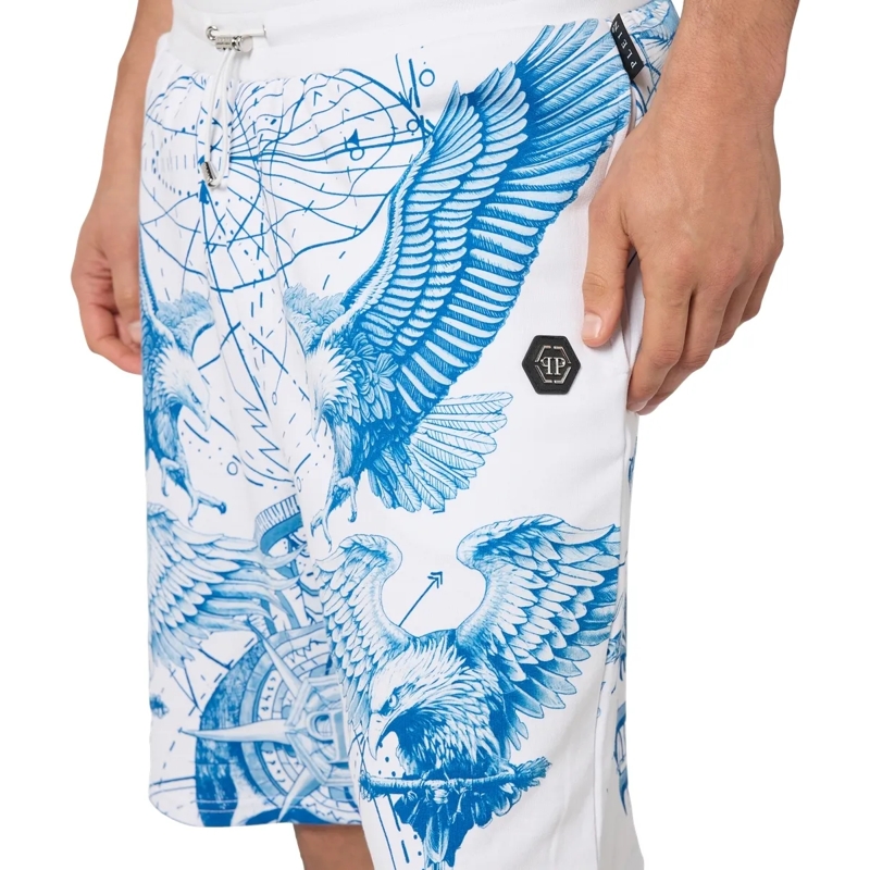 Philipp Plein Shorts Fleece Shorts Tattoo Tattoo weiss(Image 5)