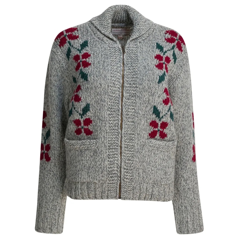 Filson Strickjacke Wool Cardigan With Zipper Grey
