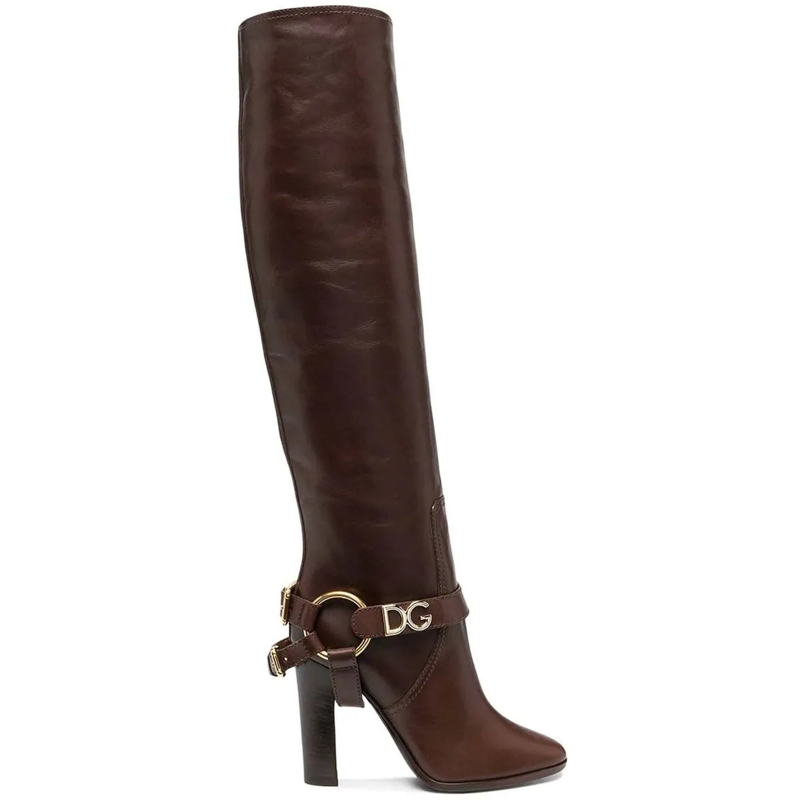 Dolce&Gabbana T-Shirt Dolce & Gabbana Leather Knee Boots braun
